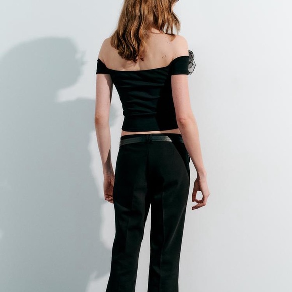 Zara Floral Organza Crop Top - Picture 4 of 8